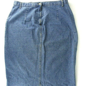 Stanley Morgan Womens Vintage Long Denim Skirt
